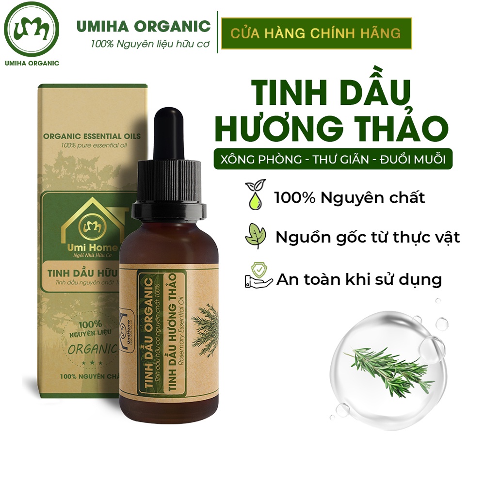 Tinh dầu Hương Thảo hữu cơ UMIHA nguyên chất | Rosemary Essential Oil 100% Organic 10ml