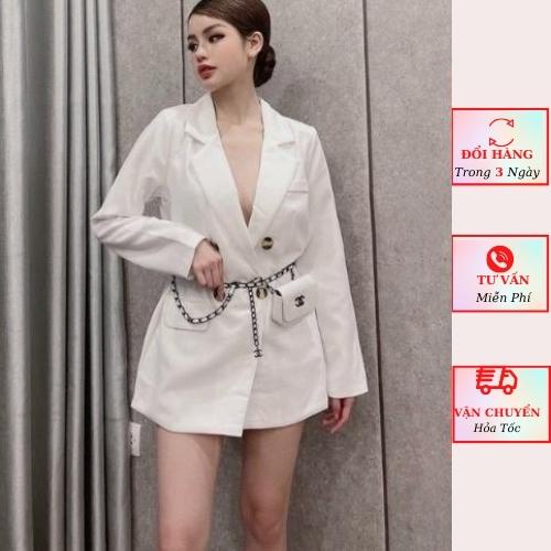 Áo vest blazer nữ hai lớp dài tay công sở kiểu dáng hàn quốc cao cấp