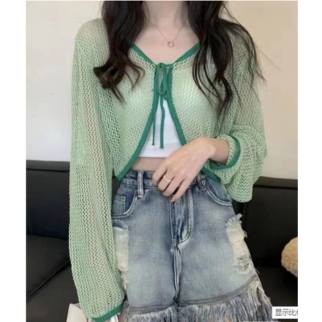 Áo Khoác Cardigan Len Dệt Kim Mỏng Chống Nắng Thời Trang Mùa Hè Dành Cho Nữ