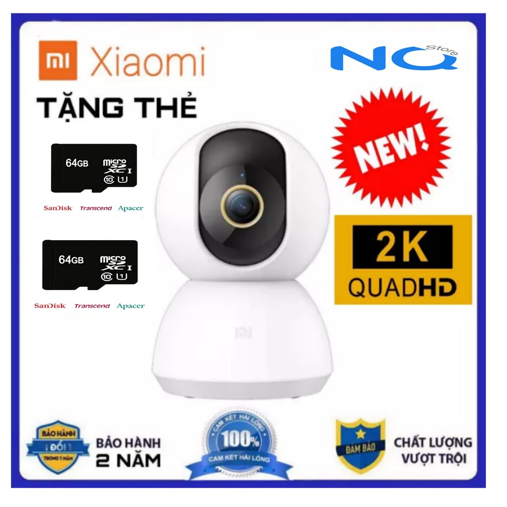 Tặng thẻ 64gb Camera wifi ip Xiaomi ptz AIa1 độ nét 2k xoay 360 độ - đàm thoại 2 chiều. New2020