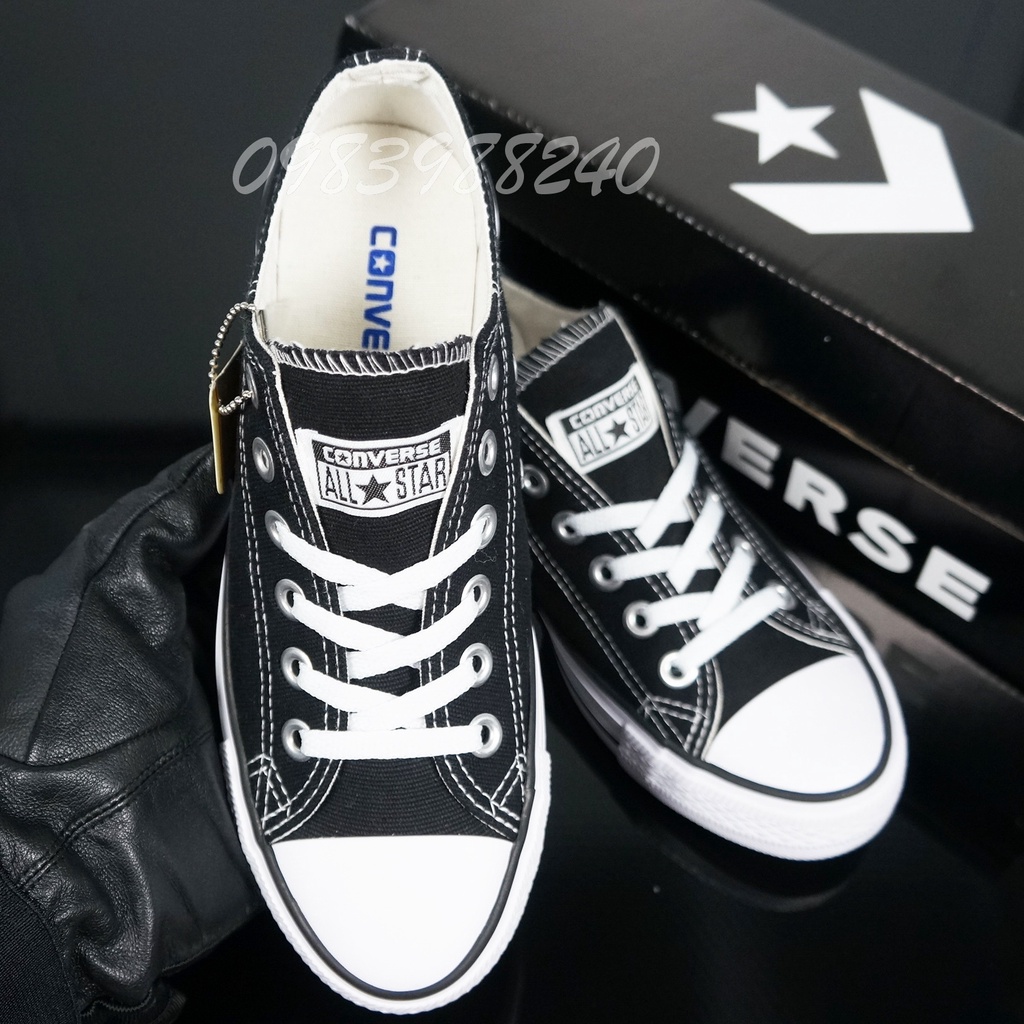 Giày Converse cổ thấp Free ship + hộp giày vải CV classic cổ điển bata canvas hàng 1.1 đủ tem, tag nam nữ. BH slippers.