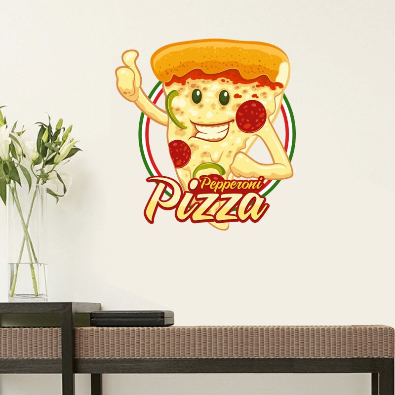 Express Pizza Dán Tường Nhà Hàng Kính Decal Poster Vinyl Nghệ Thuật Dán Tường Đề Can Trang Trí Bức T