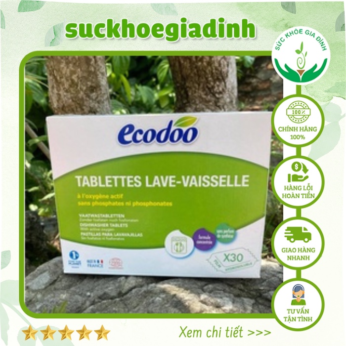 Viên Rửa Chén Sinh Học Cho Máy Ecodoo 30 Viên x 20gr