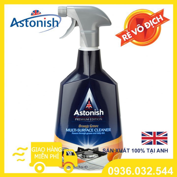 Chai Xịt Tẩy Rửa Nhà Bếp hương cam Astonish C6790,750ml