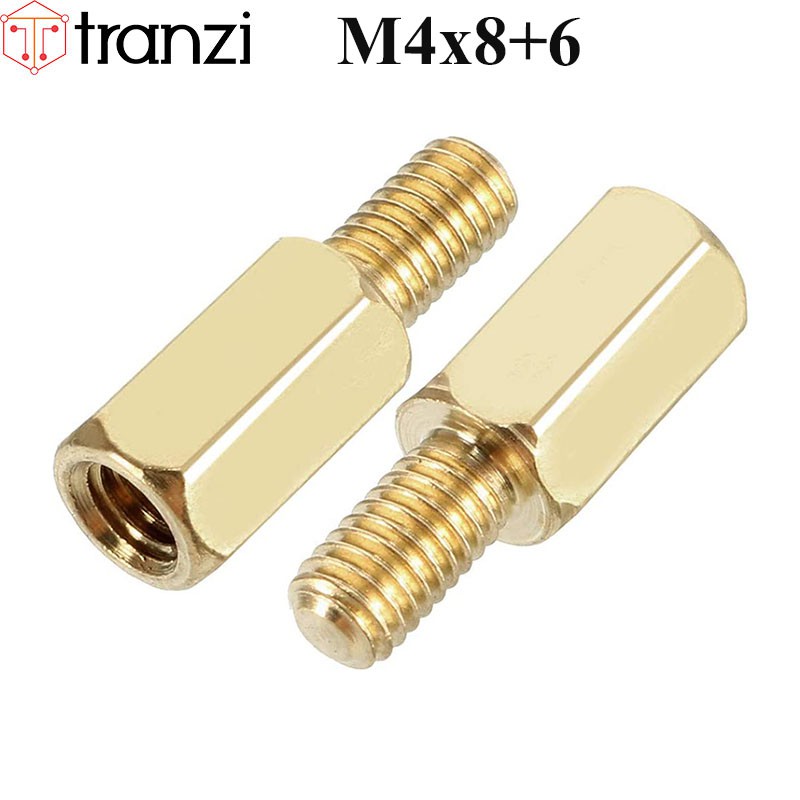 Trụ vít lục giác đực cái đồng M4x8+6 - túi 10 cái