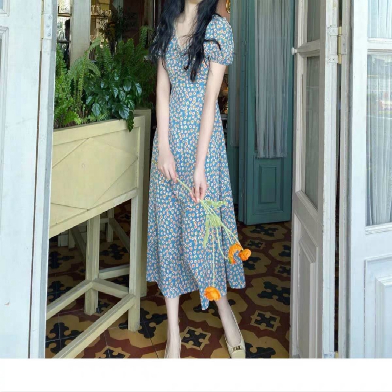 Đầm Hoa Cổ Chữ V Thời Trang Mùa Xuân Cho Nữ | BigBuy360 - bigbuy360.vn