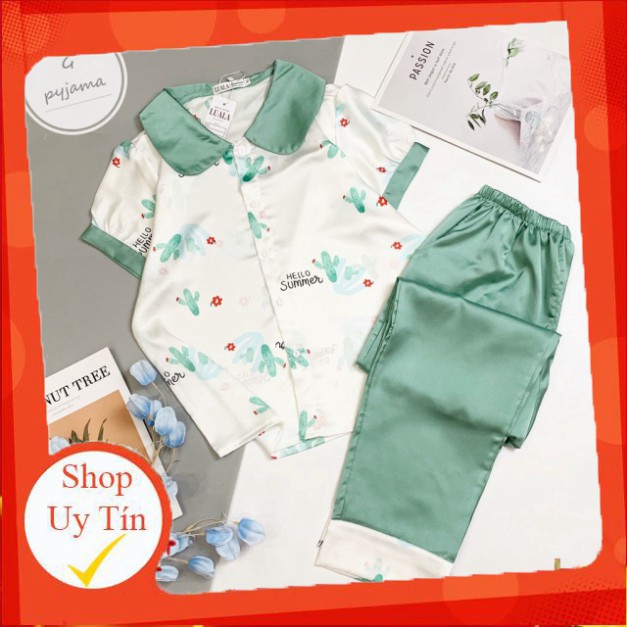 Đồ Ngủ Pijama Lụa Satin Tay Ngắn Siêu Xinh, Cộc Dài Mềm Mịn, Độc Lạ Khó Tìm, Sang Chảnh Hàn Quốc
