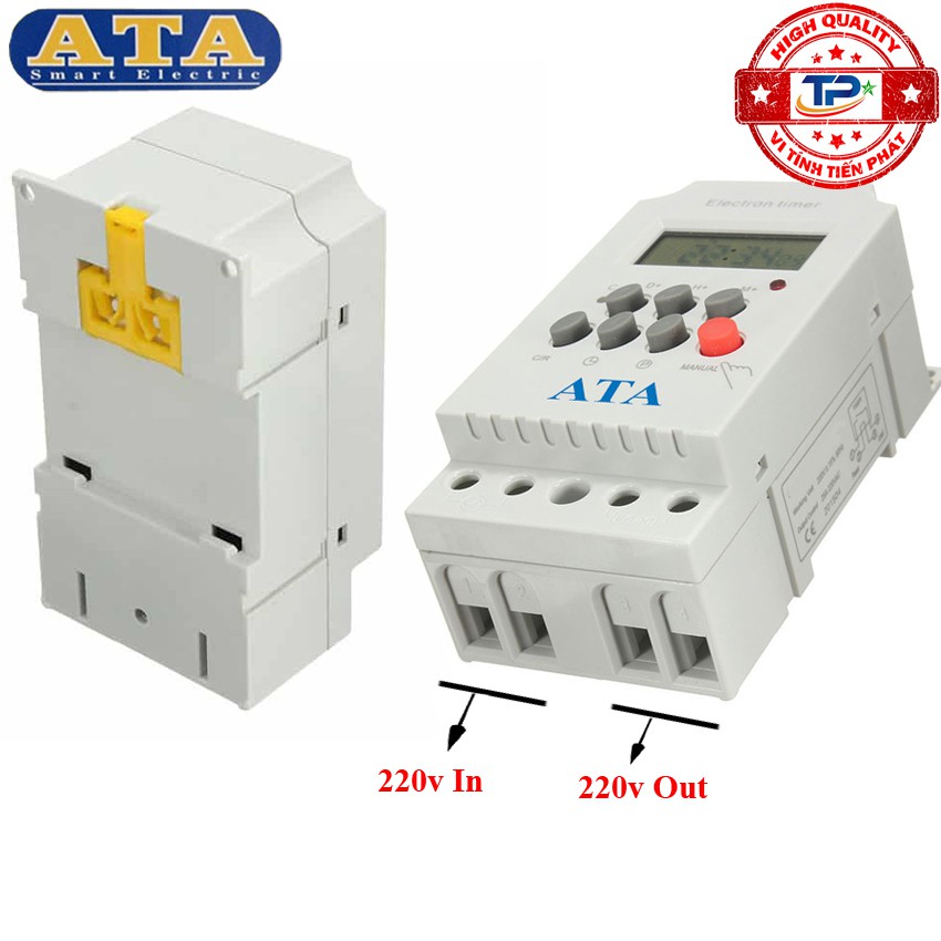 Thiết bị hẹn giờ tắt mở điện thông minh tự động ATA AT-17C Timer điện tử hiển thị màn hình LCD