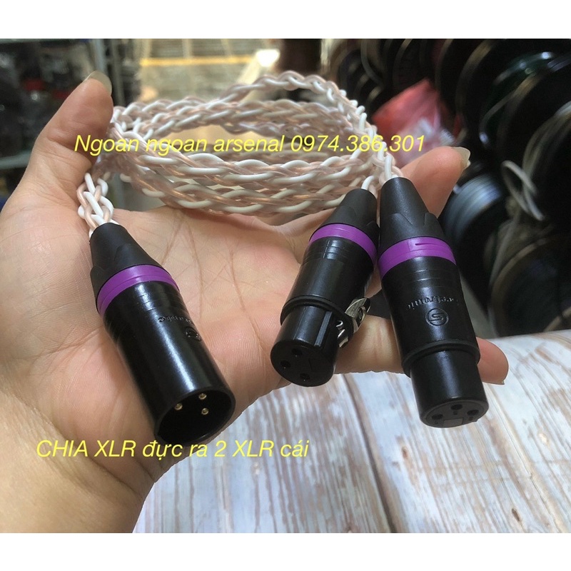 dây tín hiệu chia 1 canon xlr đực có chân ra 2 canon xlr cái có lỗ hàng cao cấp