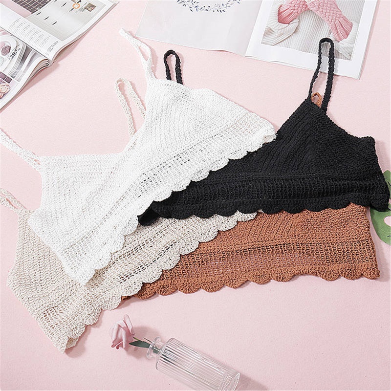 Áo Dệt Kim Nữ Hai Dây Cổ Chữ V Hở Lưng Thời Trang