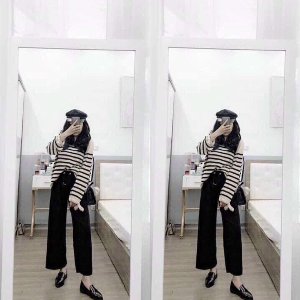 Quần sớ chất tăm ống suông dáng dài siêu hách dáng 2 màu