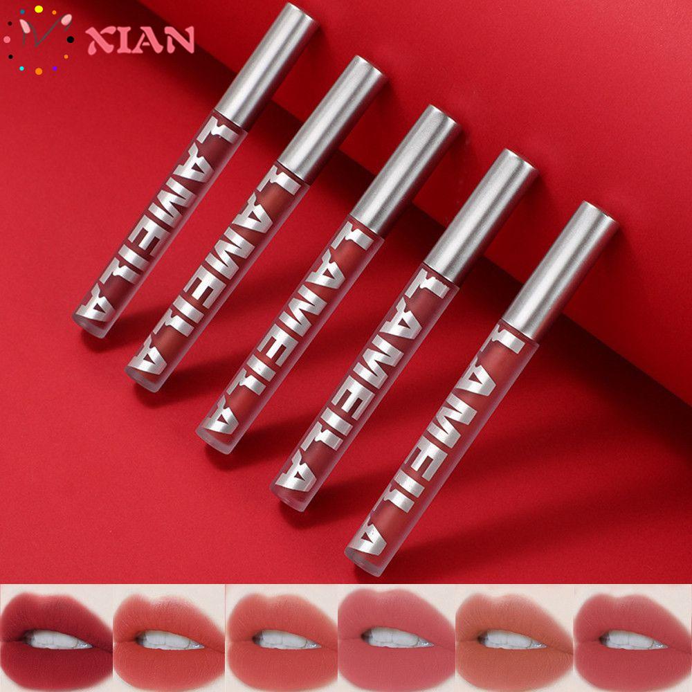 [Hàng mới về] Son kem lì trang điểm môi màu đỏ lâu trôi nhung mịn 6 màu lựa chọn cho nữ