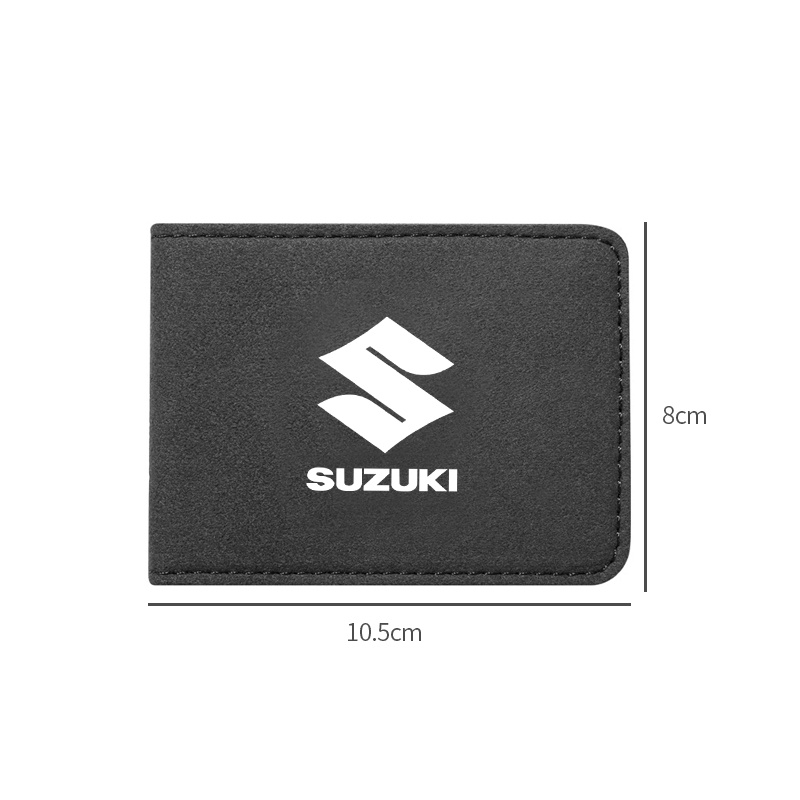 Ví Da Đựng Bằng Lái Xe Màu Đen In Logo Xe Hơi SUZUKI VITARA SX4 SWIFT DZire IGNIS Alto Spacia