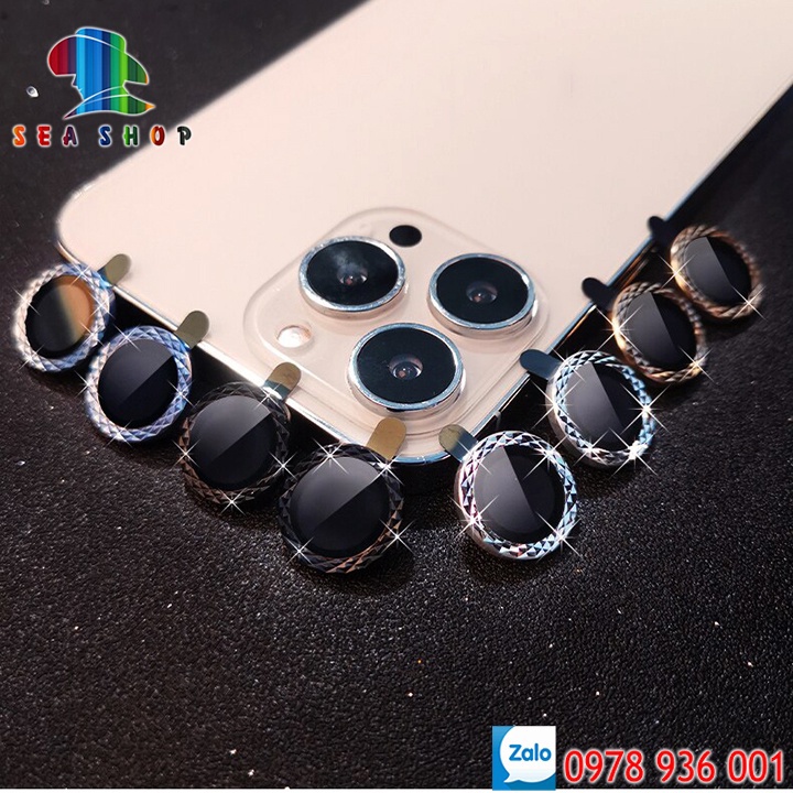 Dán bảo vệ cam 3D cho iPhone 11 Pro Max, 12 Pro Max, 12 Mini, 13 Pro Max, 13 Mini - Chất liệu Titan không gây yếu sóng