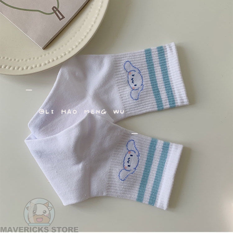 Vớ Cotton Mỏng Họa Tiết Hoạt Hình Melody/Chó cinnamon Kiểu Nhật Bản Dễ Thương Cho Nữ