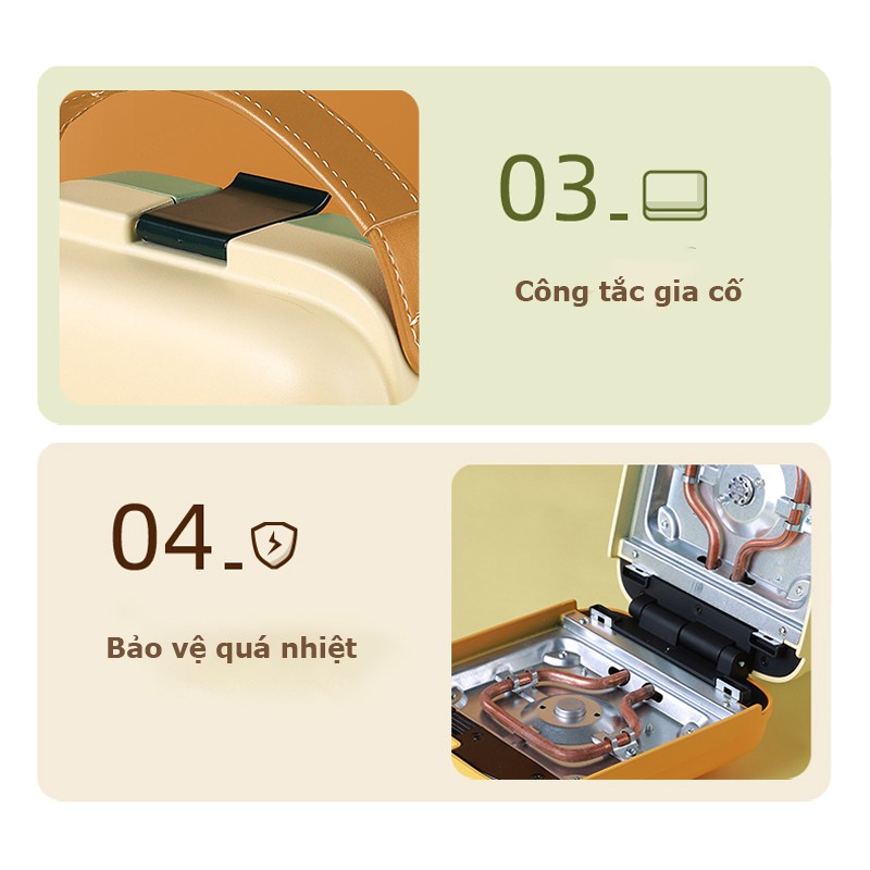 Máy nướng bánh mì Sandwich/Waffle BIYI BM-1513F - Chống cháy, chống bụi, nướng nhanh - BH 12 tháng