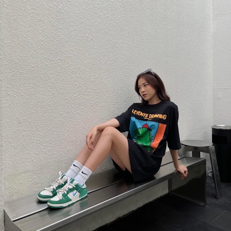 Áo thun Levents FUNNY CROCODILE 2 màu Full Tag Vải Hãng chất liệu 100% Cotton 2 chiều Local Brand Levent Drawing