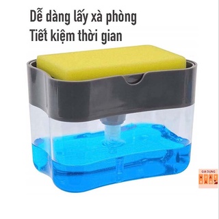 Hộp đựng nước rửa chén tạo bọt thông minh kèm miếng bọt biển