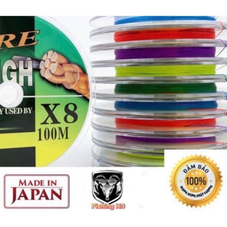 Dù câu cá PE dù câu lure X8 7 màu dù câu lure cao cấp siêu bền có thể nối liền 1000m Đồ Câu Việt Bắc