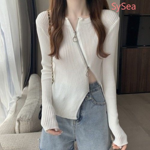 Áo sweater dệt kim tay dài thời trang mùa thu dành cho nữ