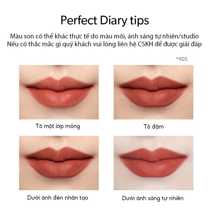 Son Kem Lì Perfect Diary Fog Dreamy Matte Lip Gloss Bản Nâng Cấp (Nhiều Màu Tùy Chọn)