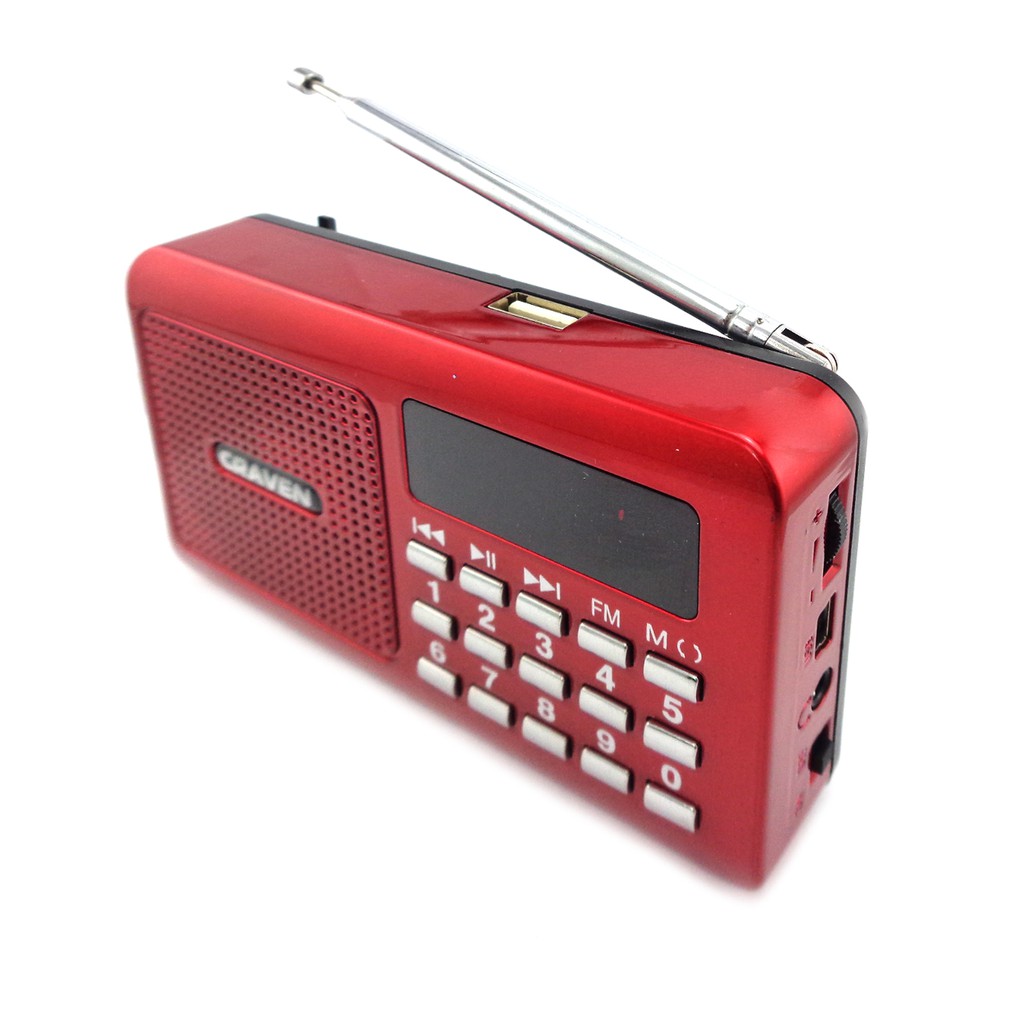 Bộ Loa nghe nhạc USB Craven CR-16 (Đỏ) và Thẻ nhớ 8GB
