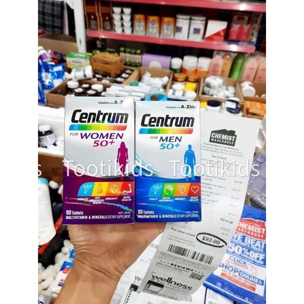 Vitamin tổng hợp cho người lớn - Centrum advance và Centrum for men/women - hàng Úc đủ bill