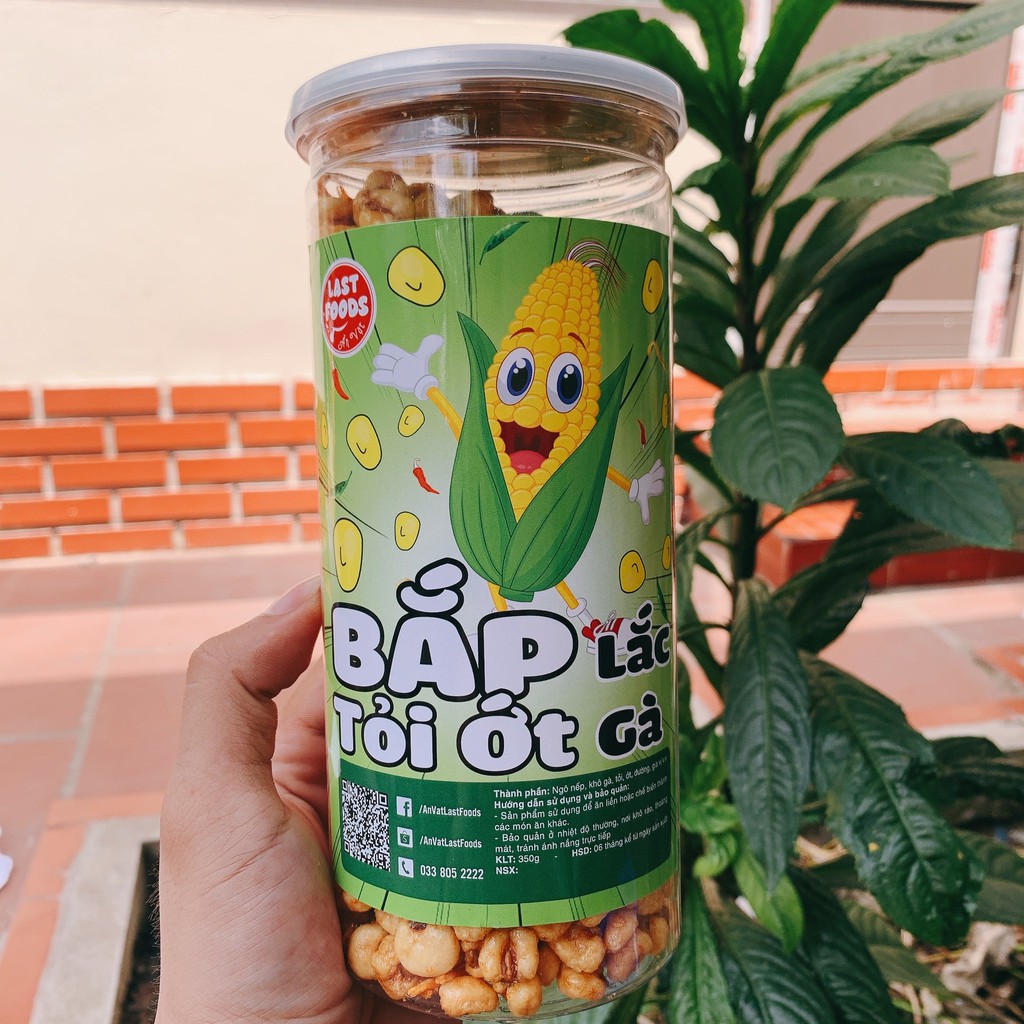 Bắp lắc khô gà 350g hũ pet , ăn vặt LASTFOODS Hà Nội với các mẫu đồ ăn vặt các miền đầy đủ hương vị thơm ngon giá rẻ