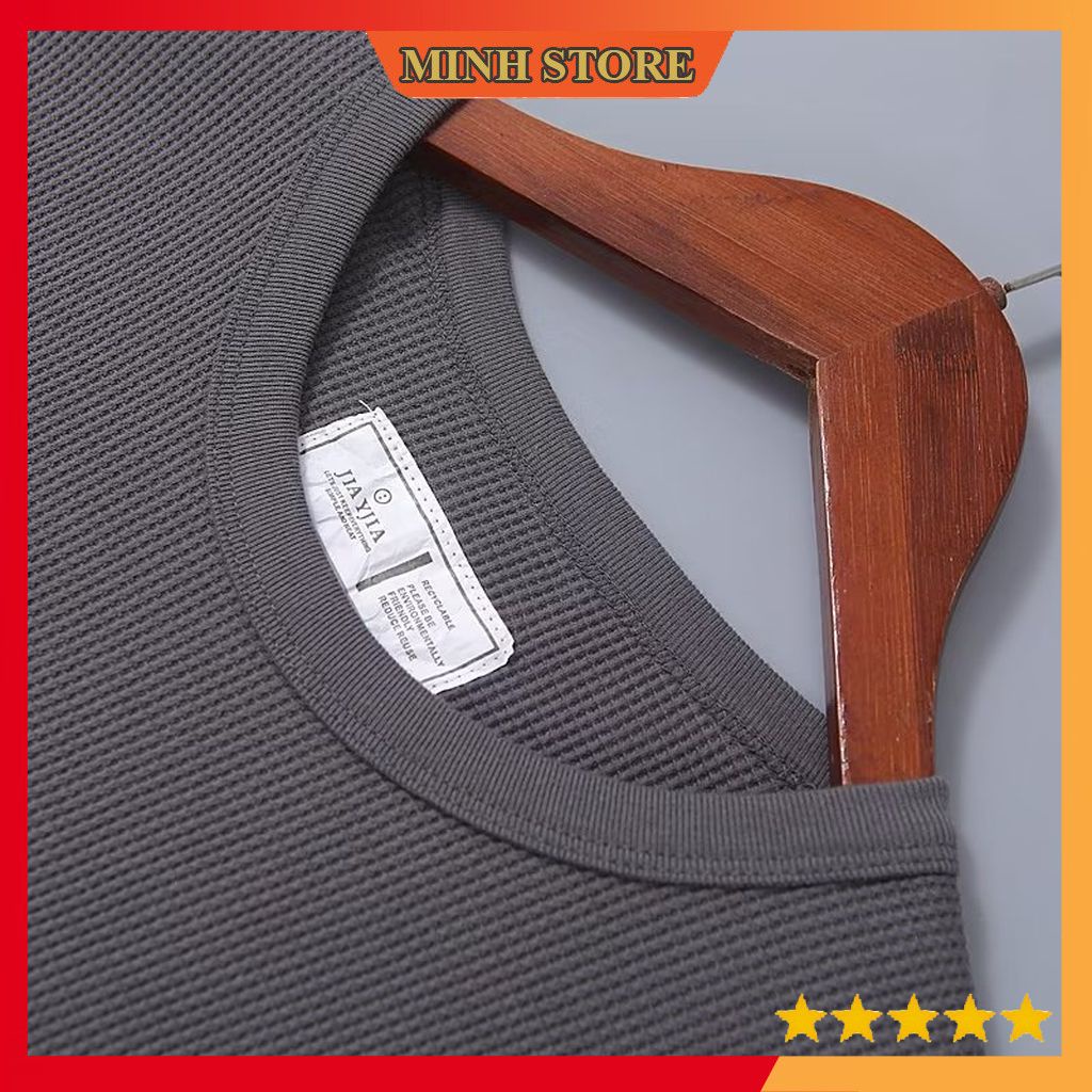 Áo phông nam dài tay cổ tròn chất cotton, Áo thun nam chất xốp Thái tổ ong co dãn 4 chiều AD01 - MS66