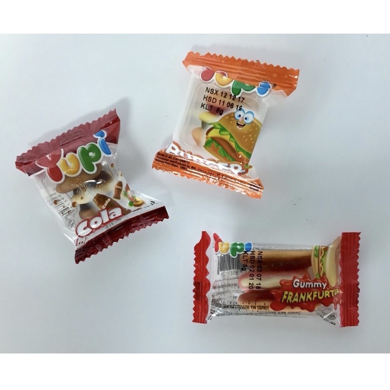 HCM Hủ 36 viên Kẹo Dẻo Yupi Burger Hương CoCa Cola. INDONESIA