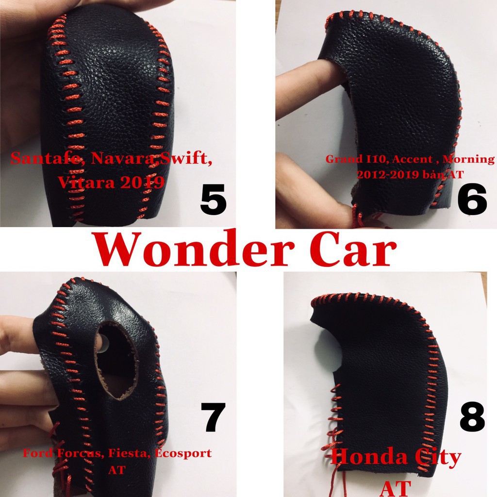 Bọc cần số + tay phanh da thật chỉ đỏ đủ các dòng xe .