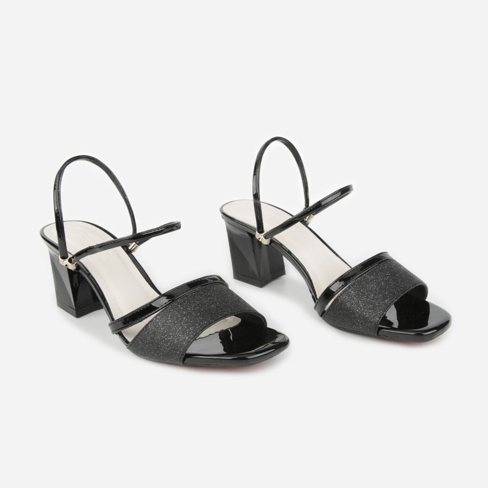 Giày Sandal Cao Gót Hạnh Dung HD2788BI ( Màu Kem - Đen )