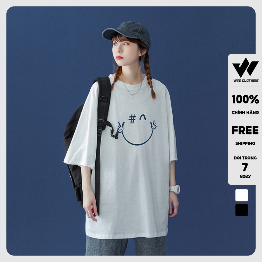 Áo thun tay lỡ unisex form rộng Chào Mặt Cười nam nữ phong cách ulzzang WIIS