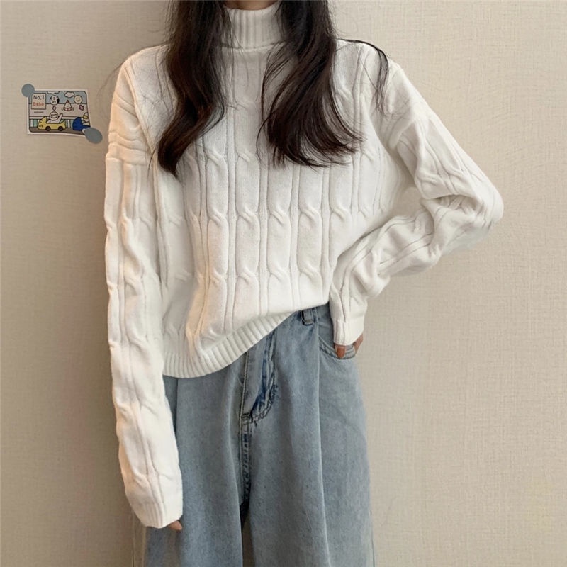 Áo sweater nữ Perty cổ lọ dáng rộng thời trang mới mùa đông phong cách Hàn Quốc