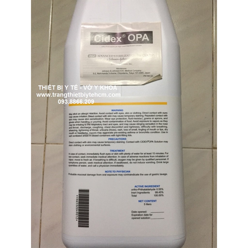 Dụng dịch khử dụng cụ Cidex OPA 5 lít