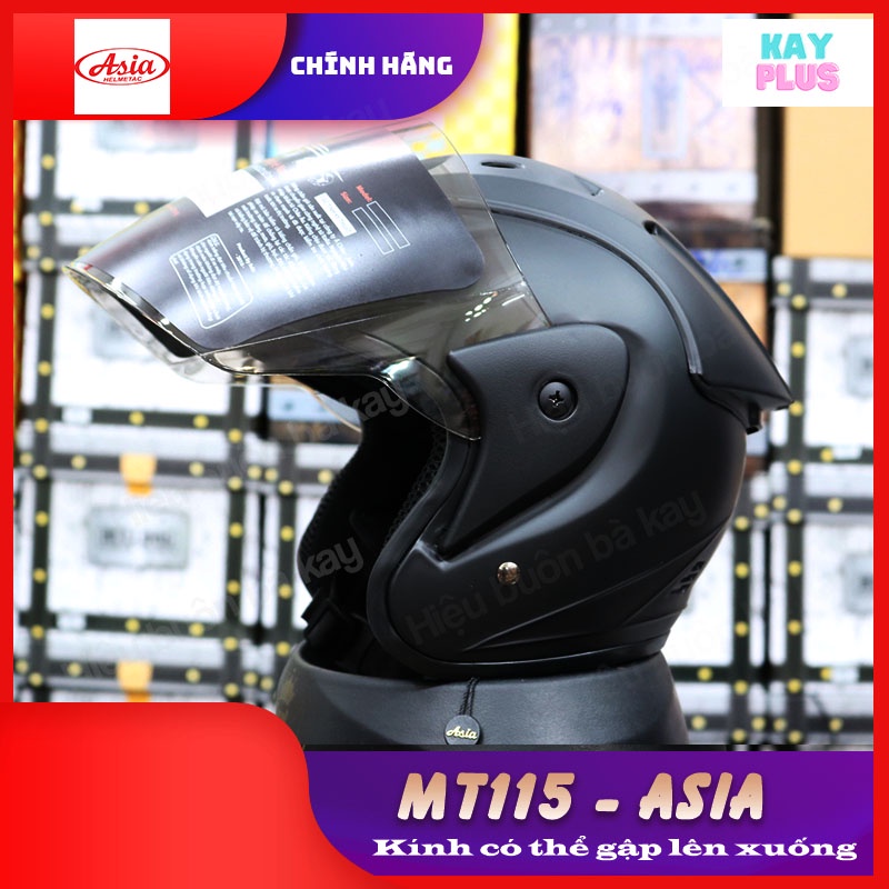 Mũ bảo hiểm 3/4 Asia M115 1 kính