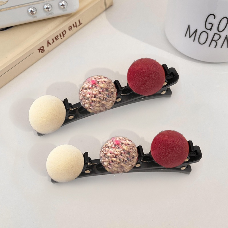 Kẹp Tóc Đính Bóng Lông Dễ Thương Thời Trang Hàn Quốc Cho Nữ