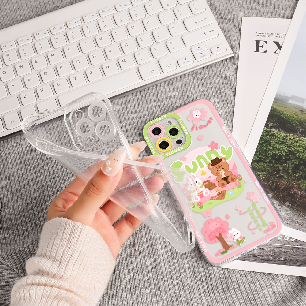 Ốp Điện Thoại Tpu Mềm Chống Sốc In Hình Gấu / Thỏ Cho iPhone 11 12 13 pro max XS X XR XSMax 7 8 6 6s plus SE 2020
