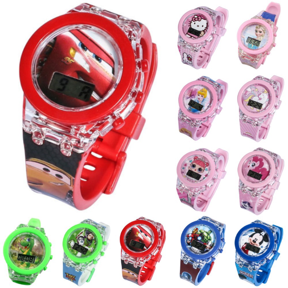 Childrens Digital Wrist Watch Cartoon Unicorn Dinosaur Design Boys Girls Gift