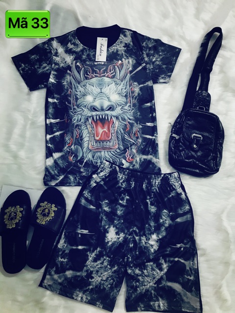 Bộ nam hè in 3D Đầu Rồng mã 34 ( kèm video ảnh thật ) | BigBuy360 - bigbuy360.vn