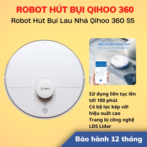 [Hỏa Tốc - HCM] Robot Hút Bụi Lau Nhà Qihoo 360 S5 | Hàng Chính Hãng | Bảo Hành 12 Tháng | LSB Store