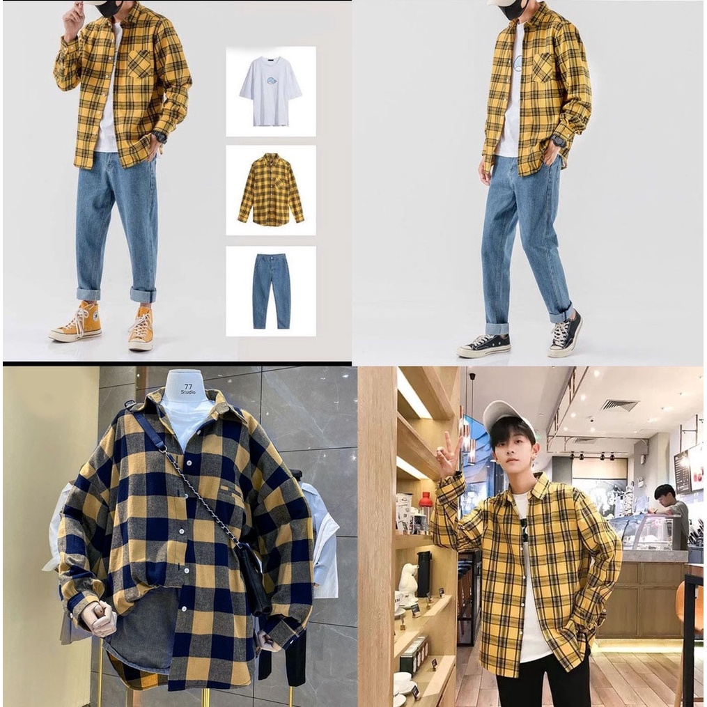Áo Sơ mi FORM rộng oversized Flannel unisex style
