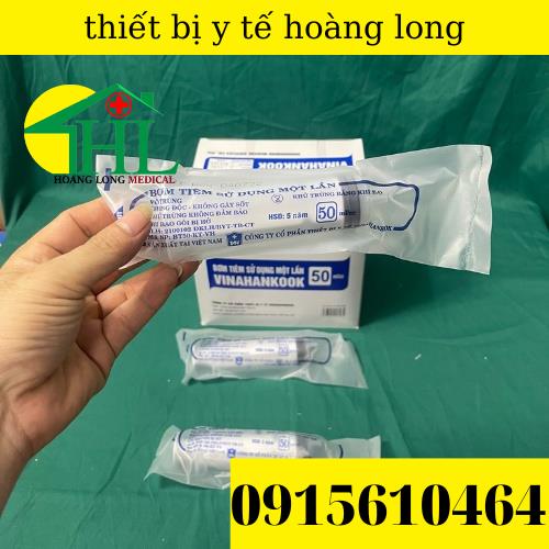 [Bán lẻ 10 chiếc] Bơm tiêm 1 lần Vinahankook 50ml