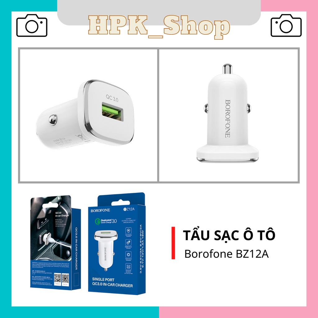 Tẩu Sạc Ô Tô Borofone BZ12A - Tẩu Sạc Xe Hơi Cao Cấp