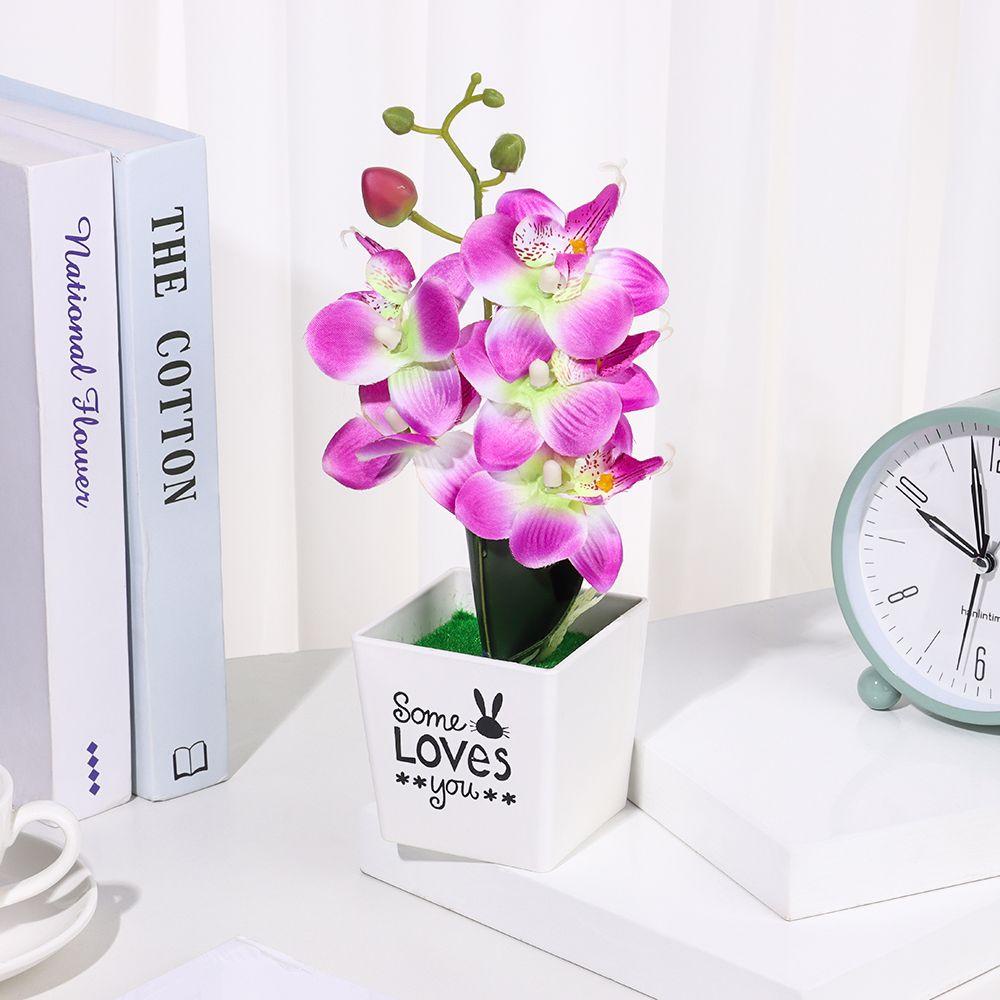 Chậu Hoa Lan Nhân Tạo Để Bàn Trang Trí Tiệc Tùng