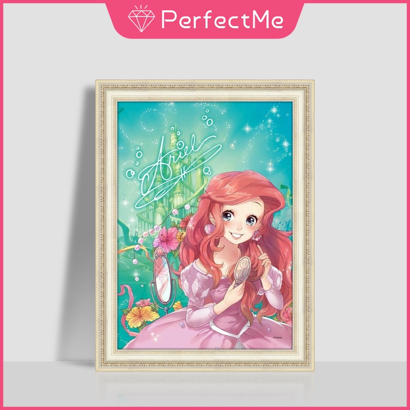 (Hàng Có Sẵn) Bộ 1 Tranh Đính Đá Tự Làm Trang Trí Nhà Cửa Hình Công Chúa Disney Kích Thước 30 x 40 cm