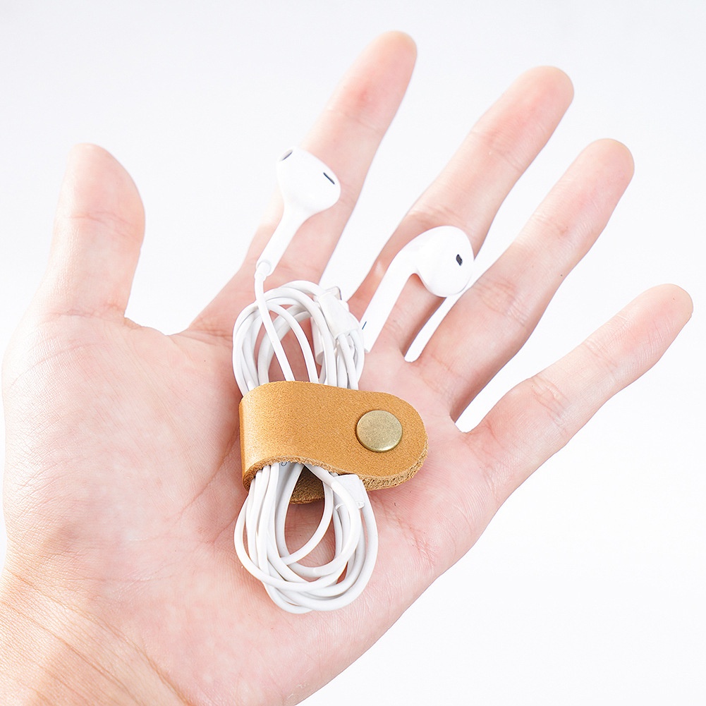 First Layer Cowhide Hub Headset Cable Storage Buckle Buckle Cable Winder