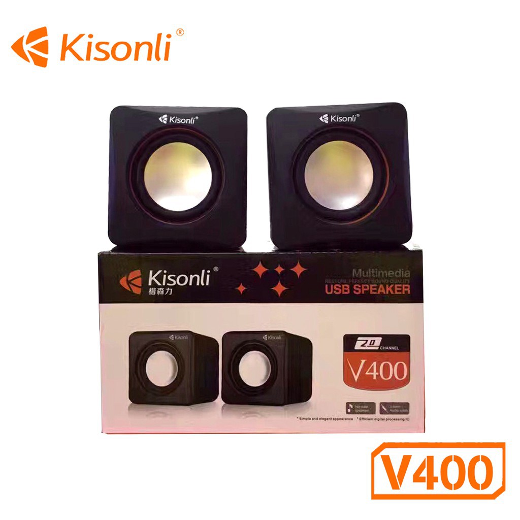 Loa vi tính 2.0 Kisonli V400 Chính hãng âm thanh cực hay bảo hành 12 tháng 1 đổi 1