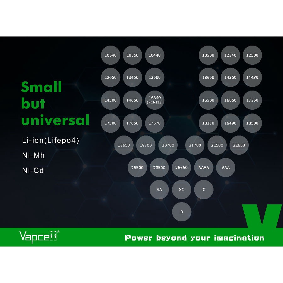 Sạc pin đa chức năng chính hãng VAPCELL U2, SẠC NHANH 2A - edc city official