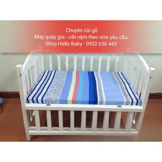 Nệm và ga cotton hàn cho bé trai kt 110*70